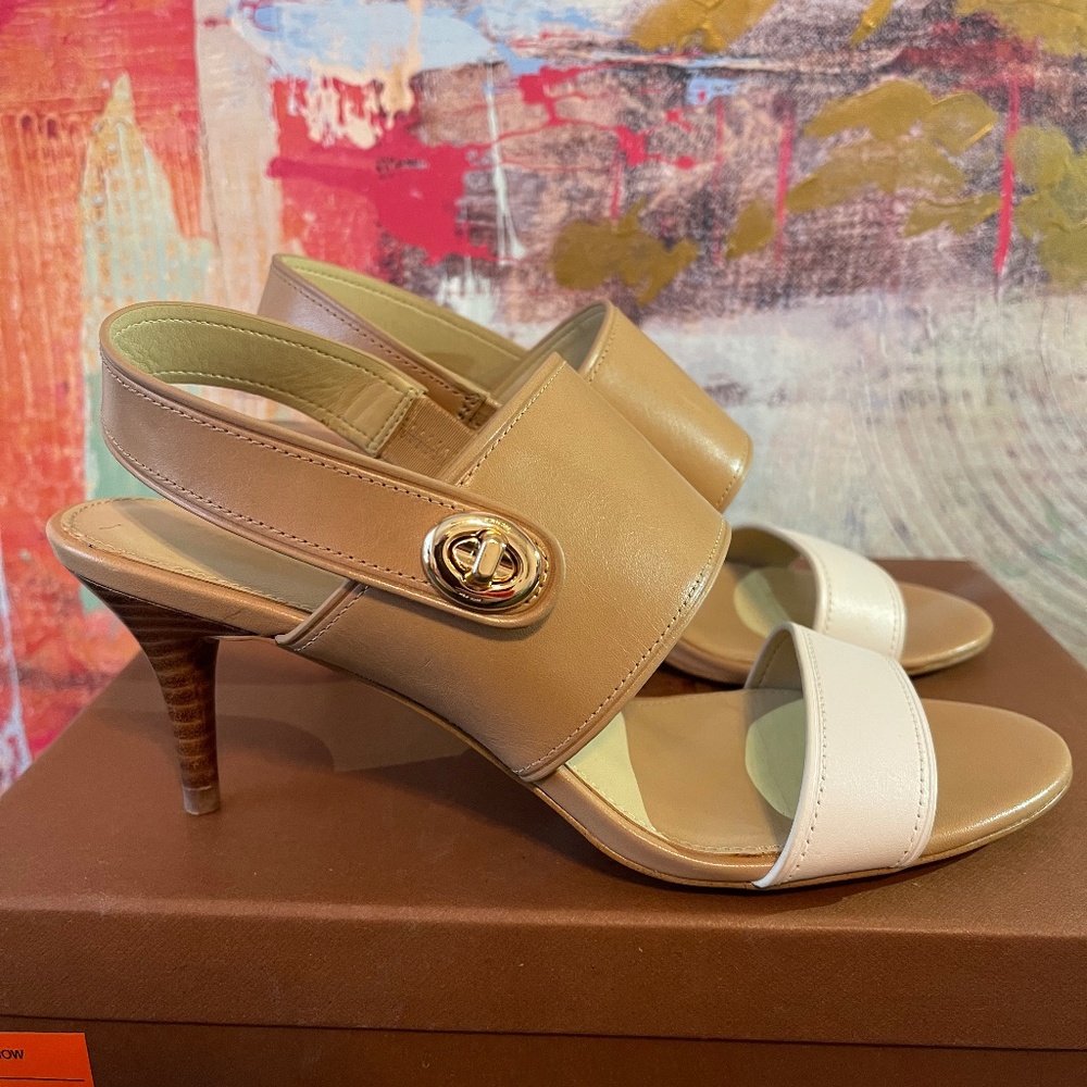 Coach Marla Leather Turnlock Dress Sandal